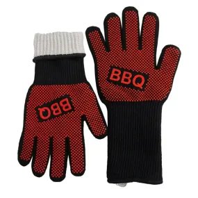 1 Pair High Temperature Resistant Silicone BBQ Gloves  Anti-Scalding Gloves(BBQ Red)