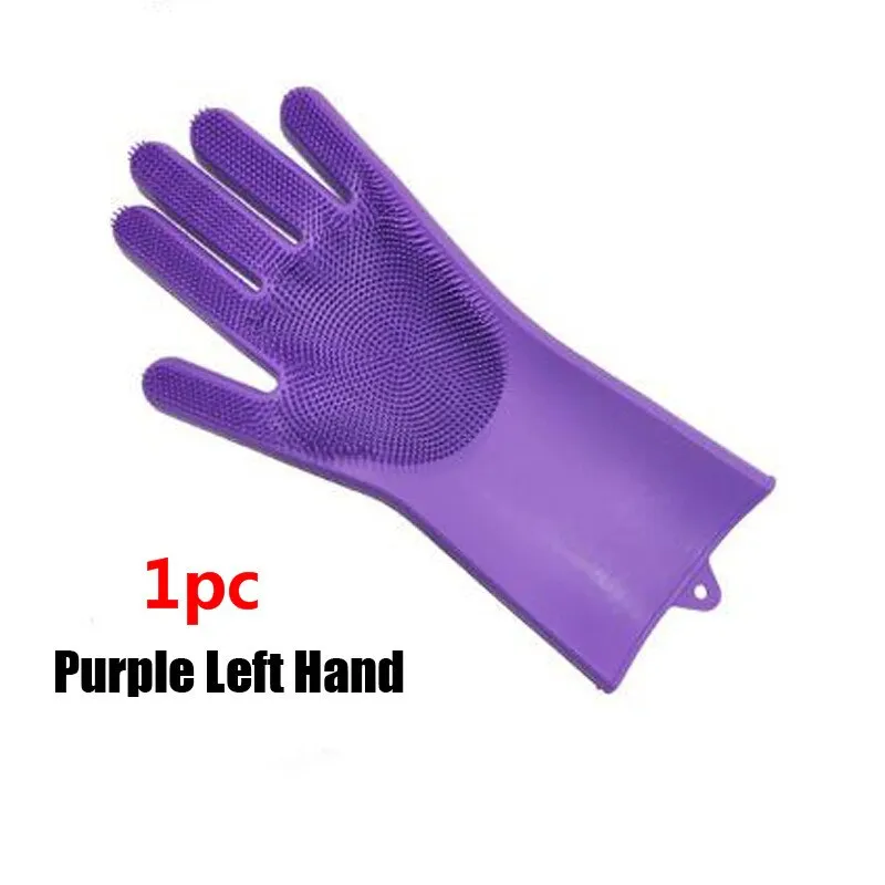 1 Pc Rubber Gloves Gardening Washing Msrp Kitchen Multifunction Magic For Dishes Cleaning Scrubber Clean Household Tools Glove