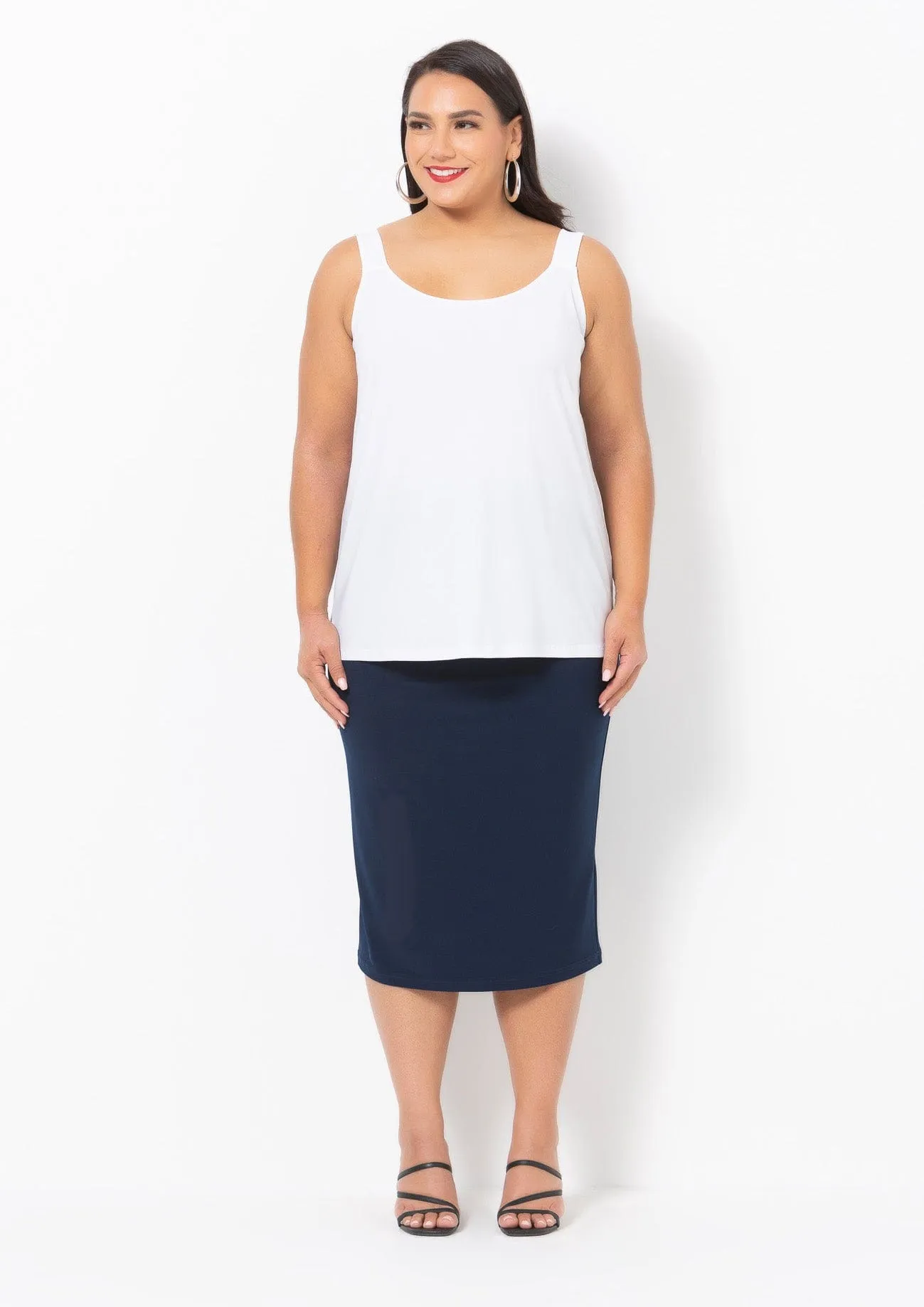 1023 Long Stretch Jersey Skirt