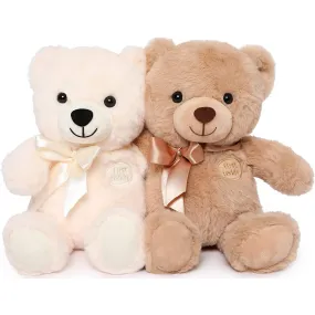 2-Pack Teddy Bear Plush Toy Set, 11.8 Inches