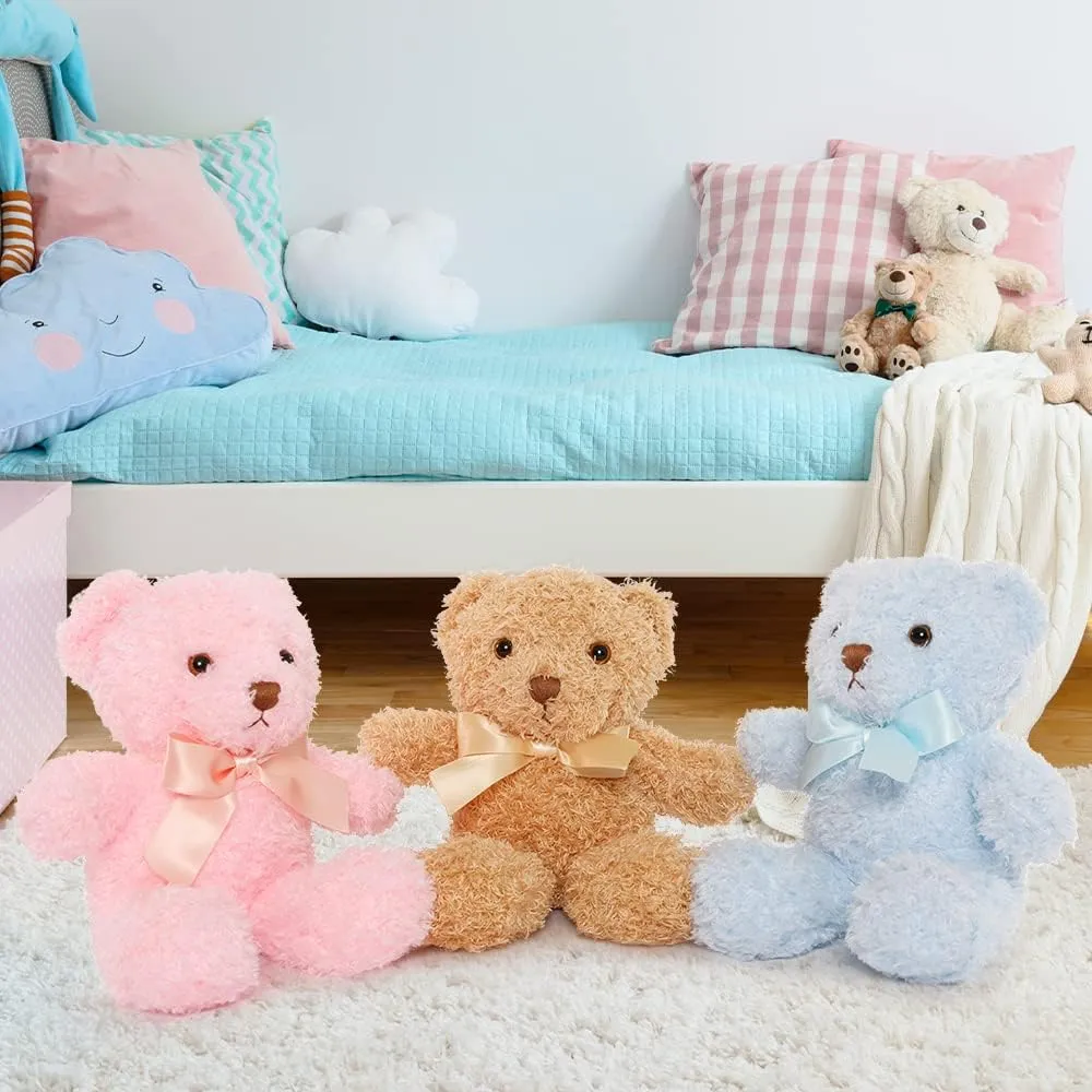 3-Pack Teddy Bear Plush Toy, 10 Inches