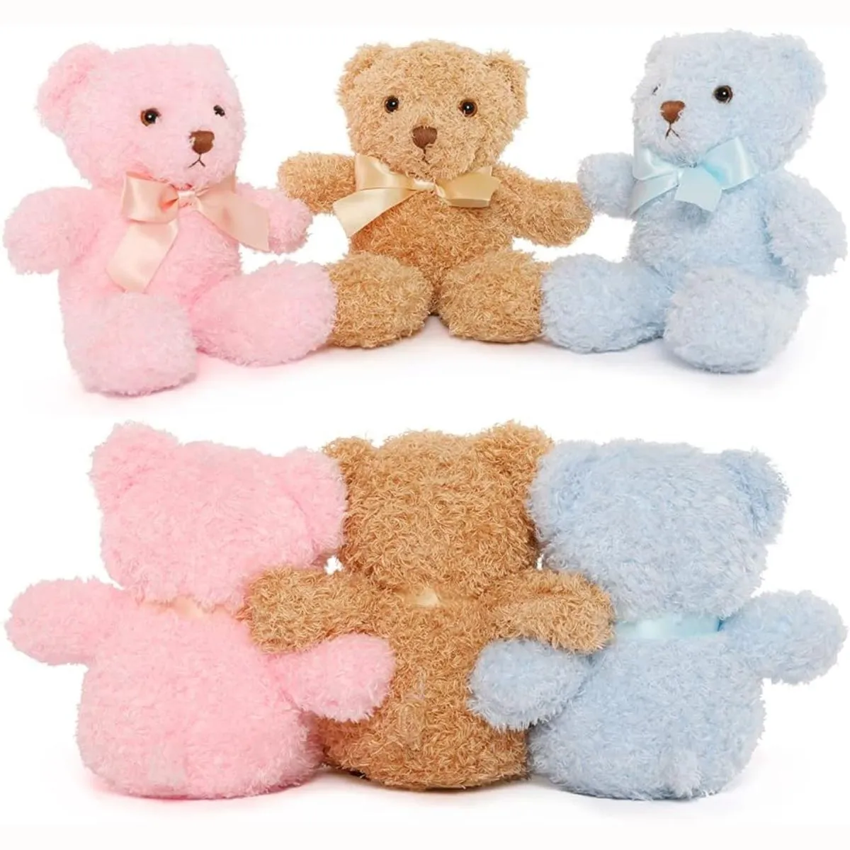 3-Pack Teddy Bear Plush Toy, 10 Inches