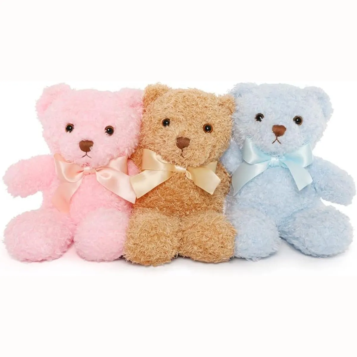 3-Pack Teddy Bear Plush Toy, 10 Inches