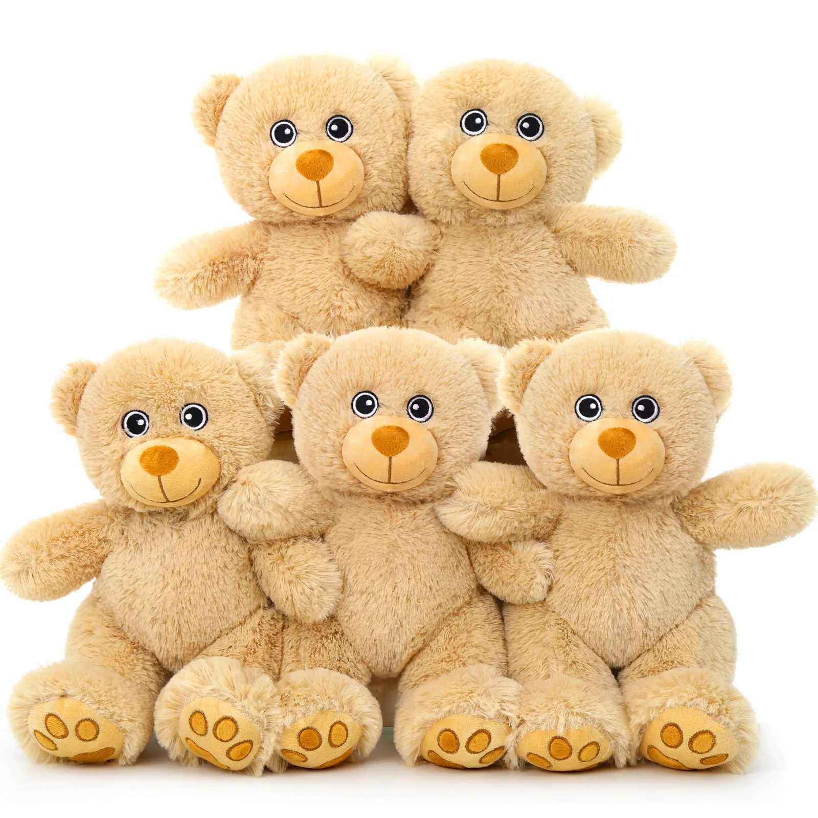 5 Piece Teddy Bears Plush Toy Set, 14 Inches