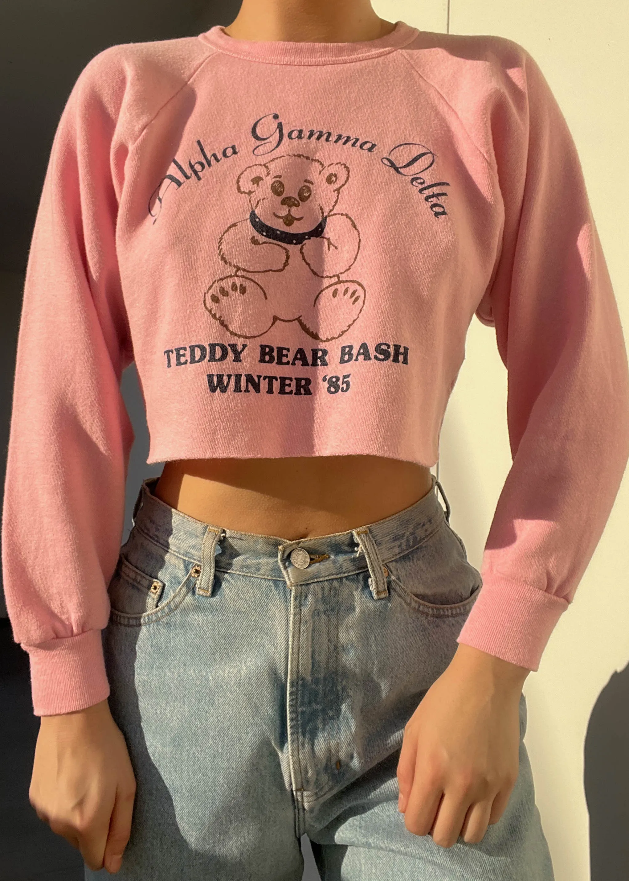 80's Pink Teddy Pullover (XS-S)