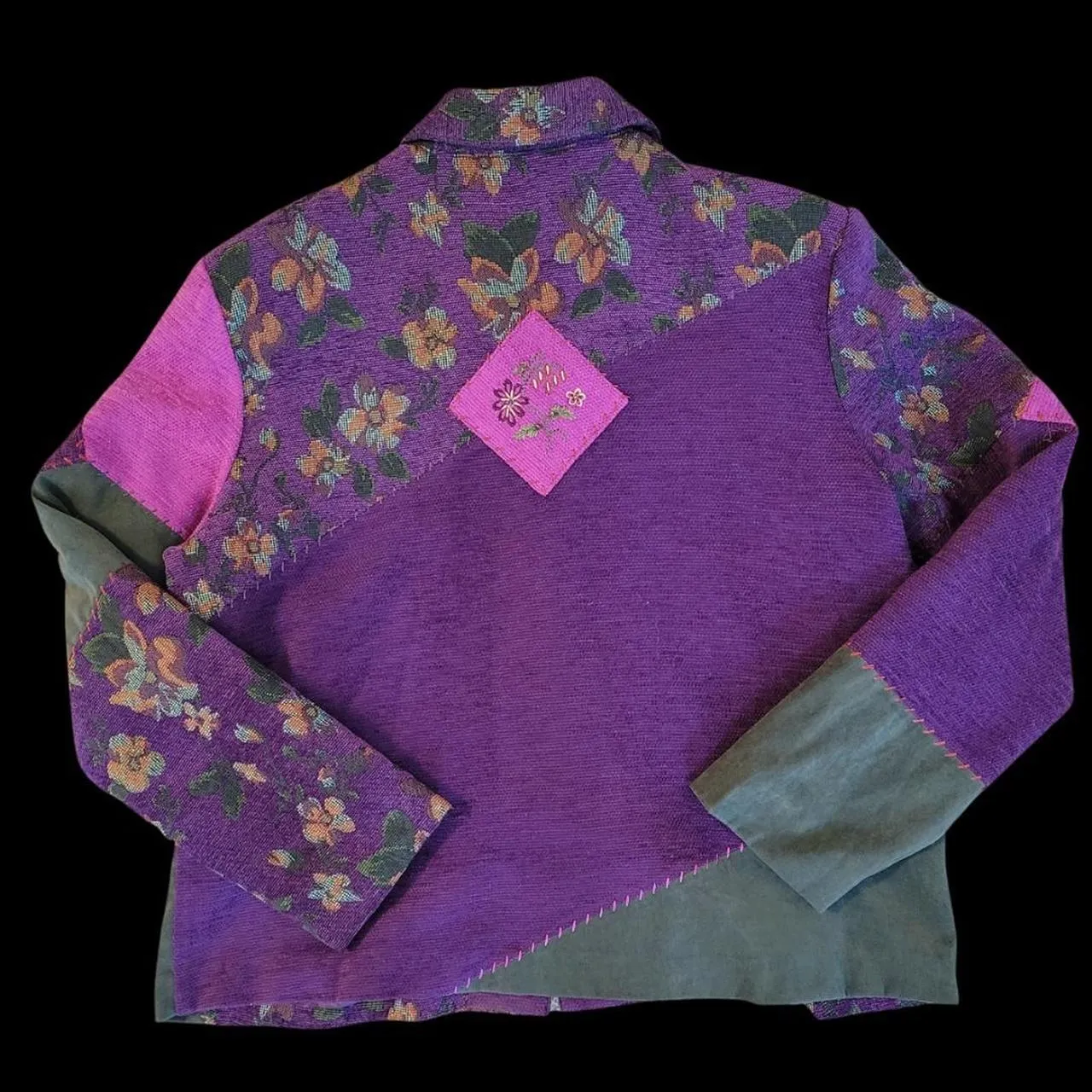 90's VINTAGE FLORAL PATCHWORK JACKET