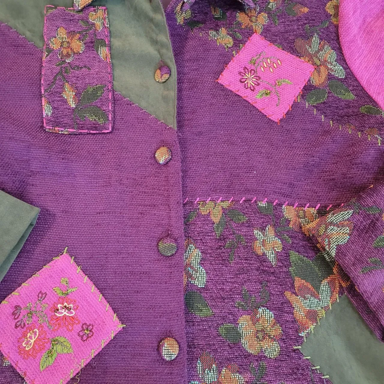 90's VINTAGE FLORAL PATCHWORK JACKET