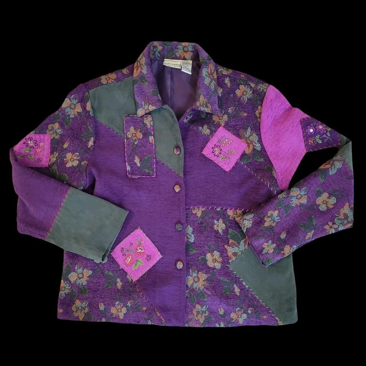 90's VINTAGE FLORAL PATCHWORK JACKET