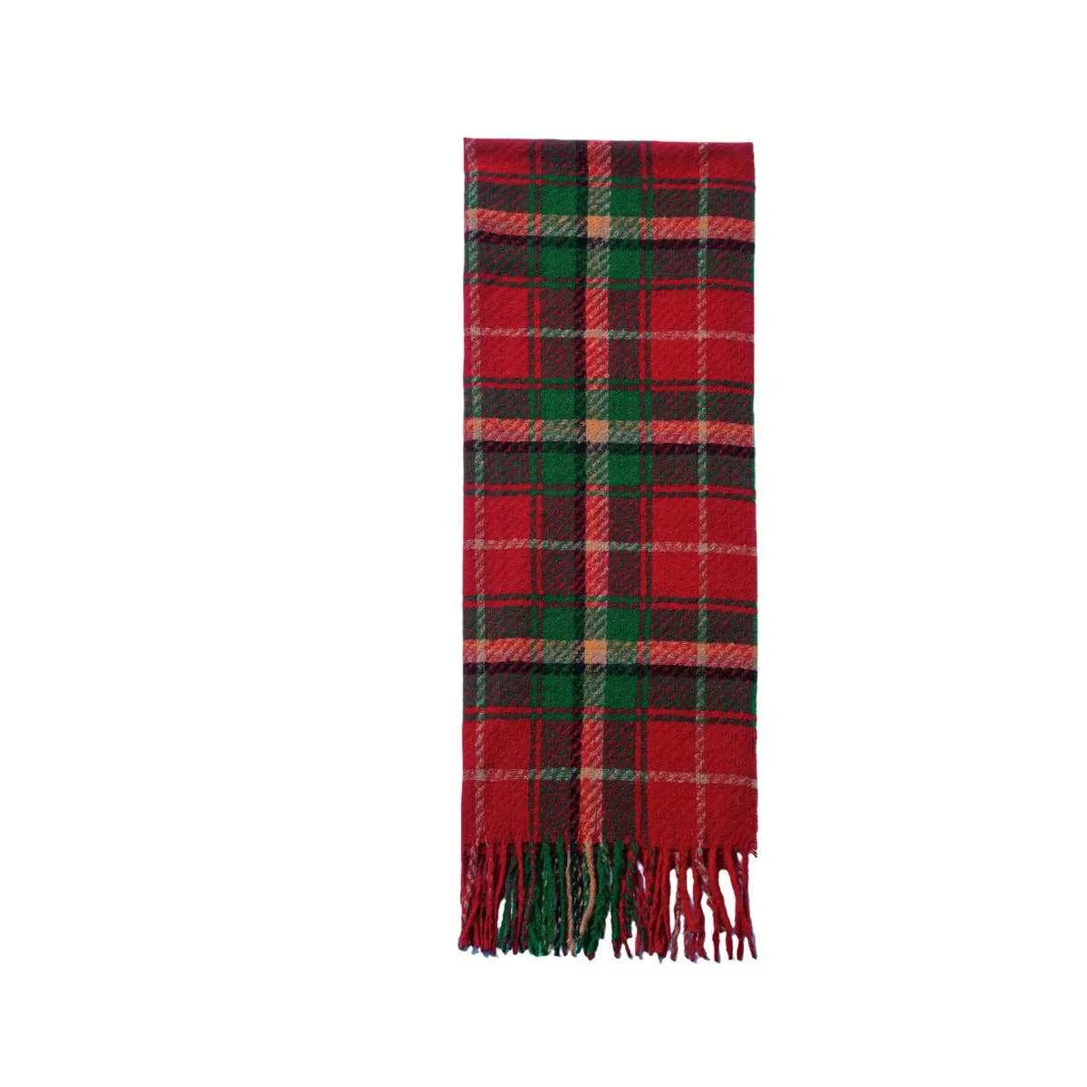 Accity | CHRISTMAS STYLE RED AND GREEN PLAID TASSEL SCARF