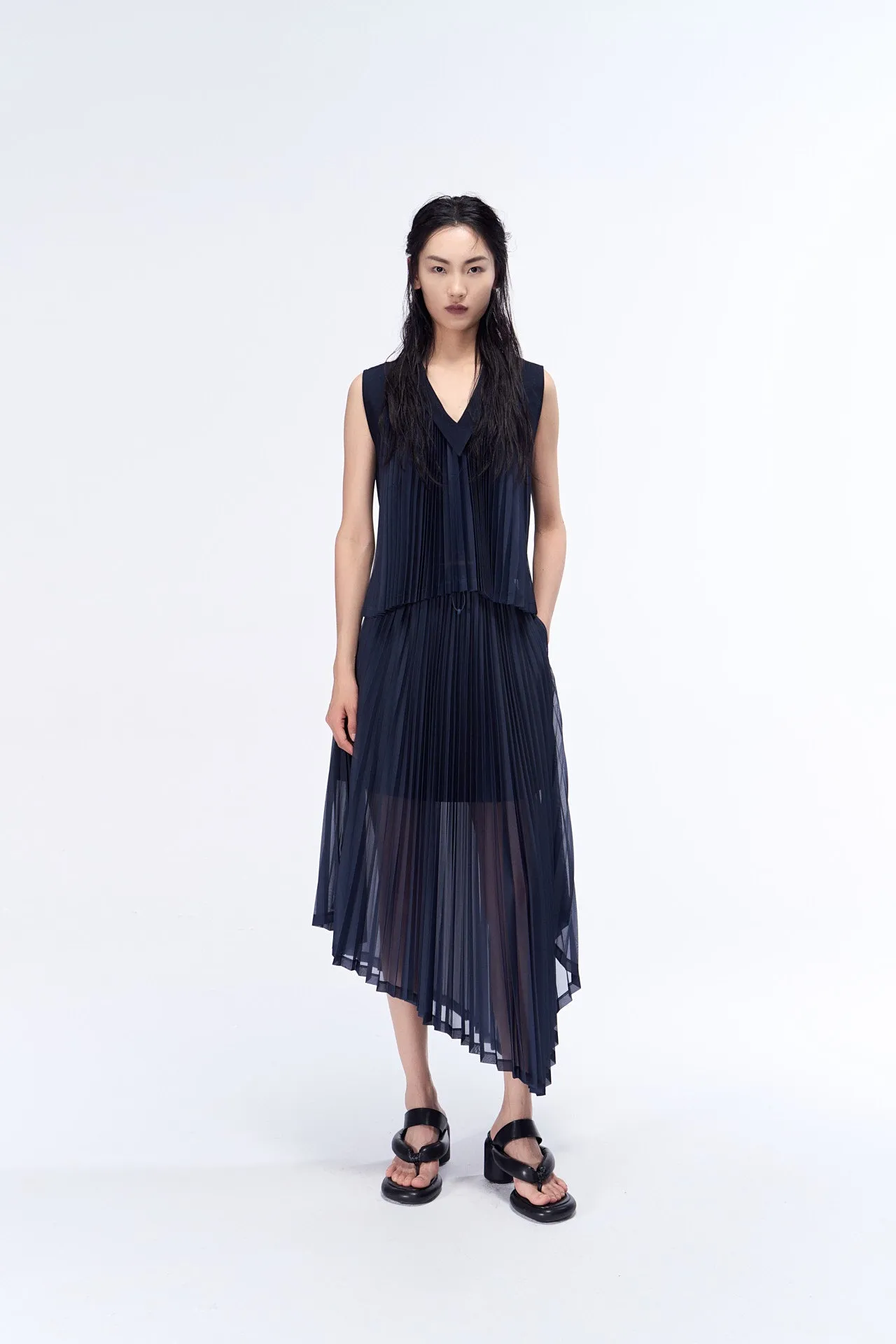 Ace Mid-Calf Pleated Skirt