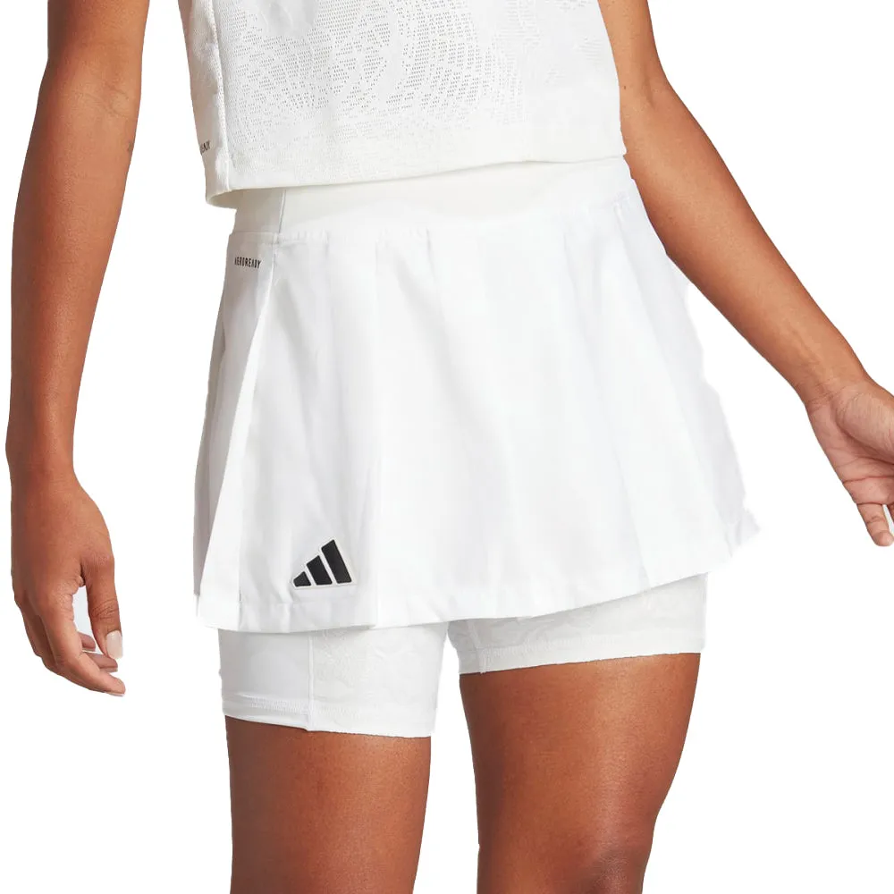 adidas Aeroready Pro Pleated Tennis Skirt (Ladies) - White