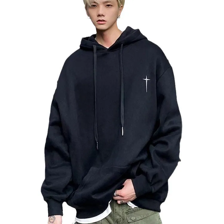 Advbridge mens fall outfits Solid Color Sweater Suit Men's Hooded Loose Spring and Autumn Korean Style Couple Ins Trendy All-Matching Coat Hong Kong Style Clothes