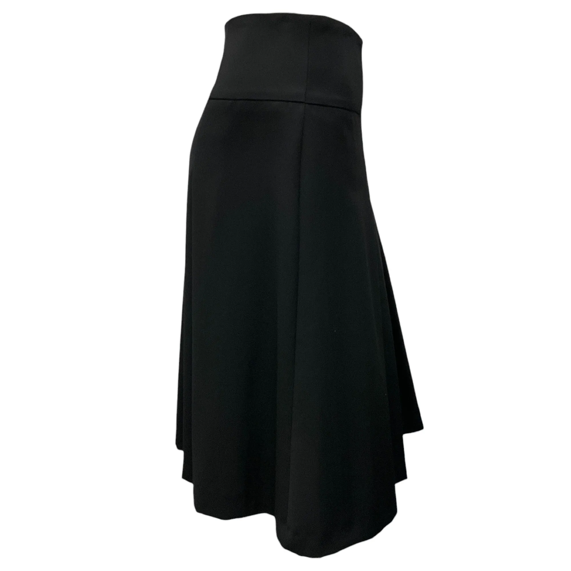 Akris Punto Black Pleated Wool Skirt