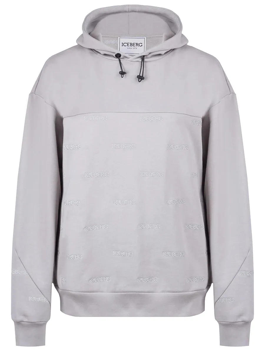 Allover Logo Pullover Hoody (Oyster) - I24E06163001323