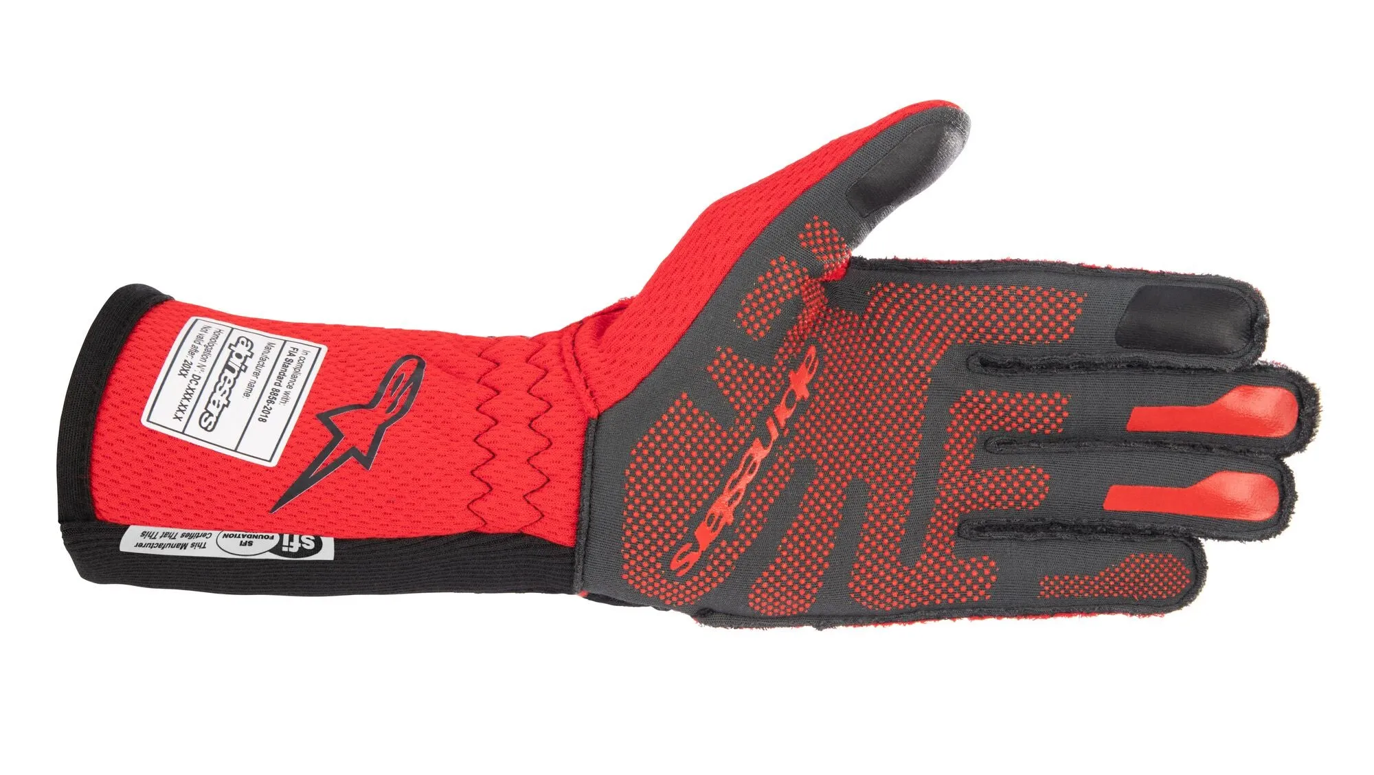 ALPINESTARS 3550123_13_L TECH 1-ZX v3 Racing gloves, FIA 8856-2018, black/red, Size L