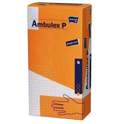 Ambulex latex gloves, non-sterile powder free size M x 100 pieces