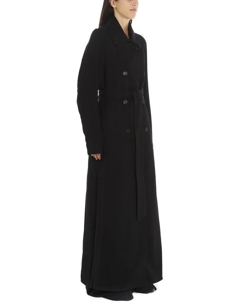 Ann Demeulemeester Long Belted Trench Coat