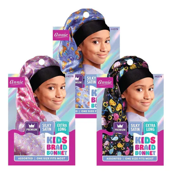 Annie Premium Kids Silky Wide-Edge Dual-layered Braid Bonnet