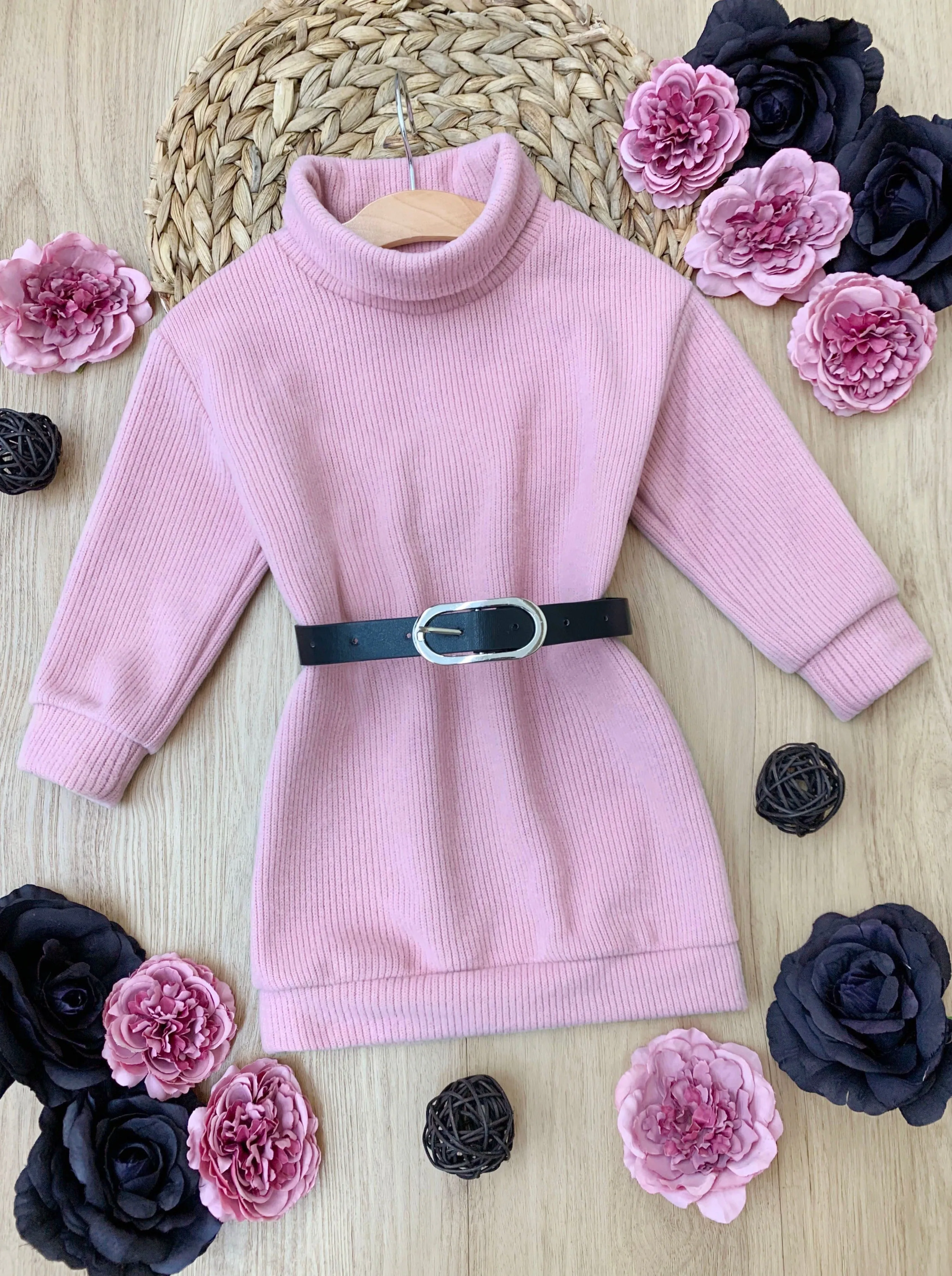 Apple Picking Mock Neck Sweater Dress