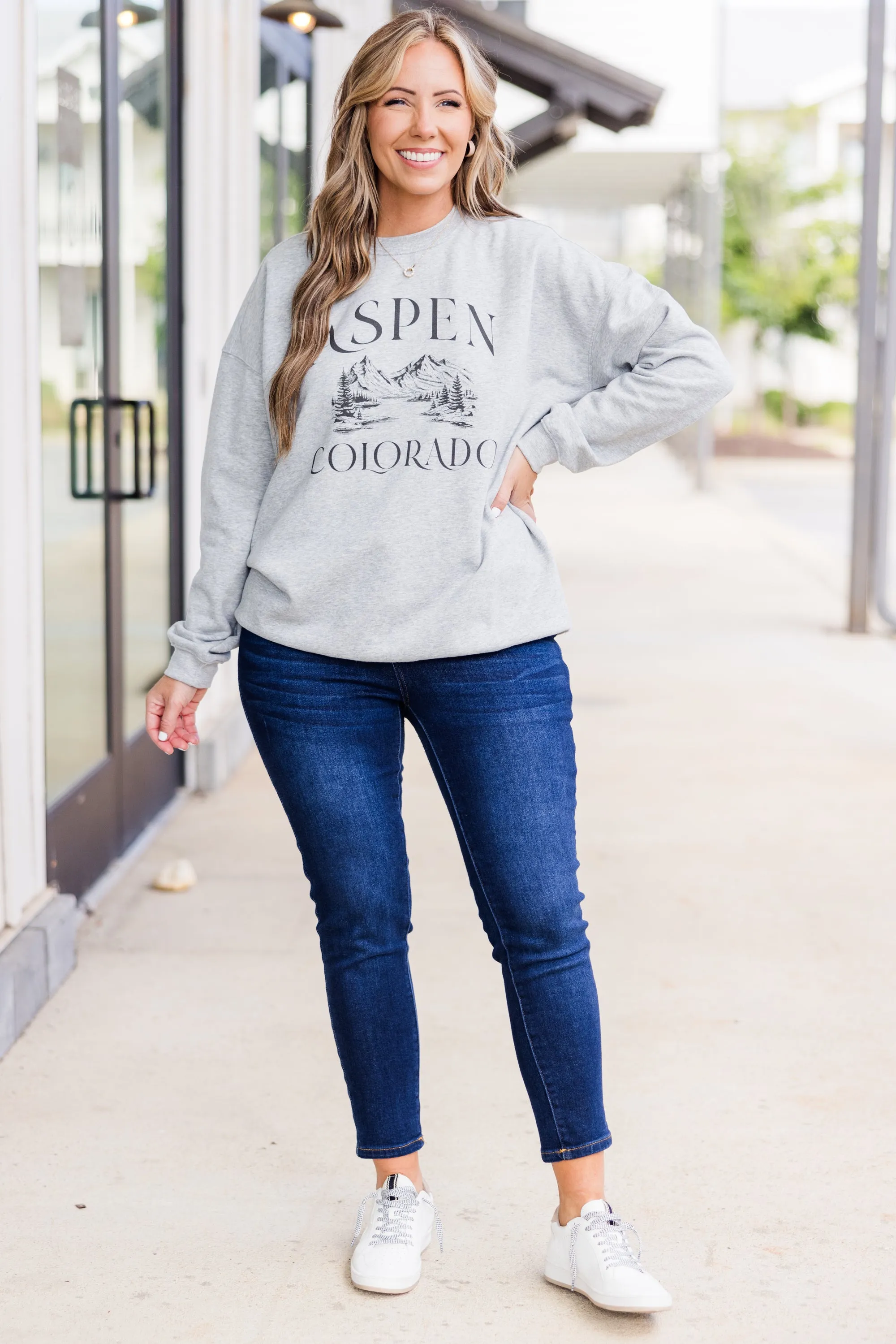 Aspen Vacation Pullover, Heather Grey