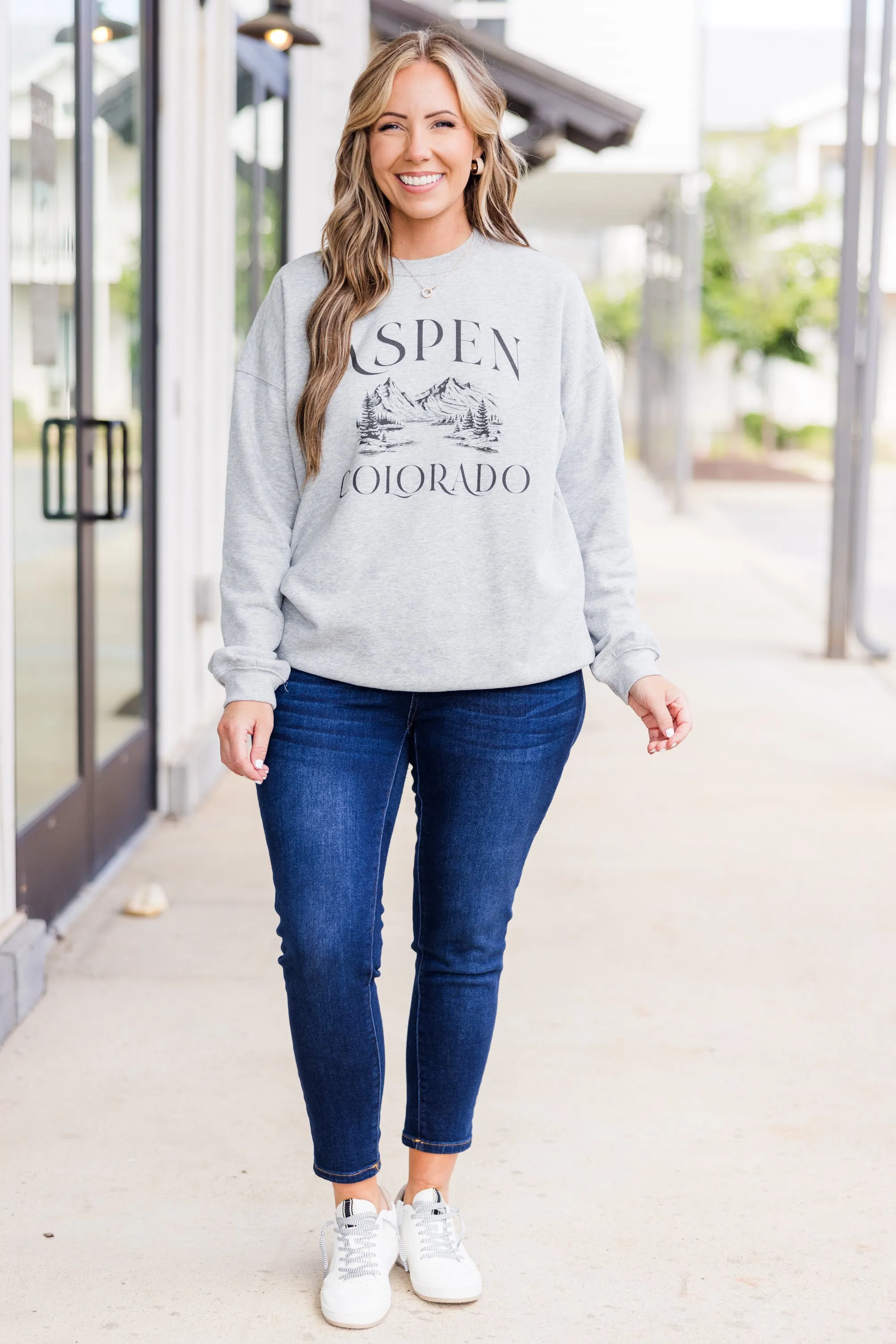 Aspen Vacation Pullover, Heather Grey