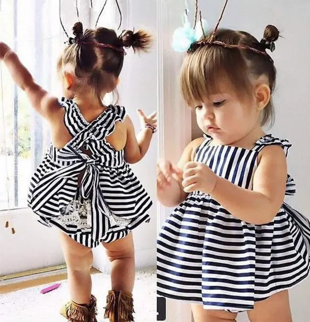 Backless Bow Dress Cotton Briefs 2Pcs Clothing Set