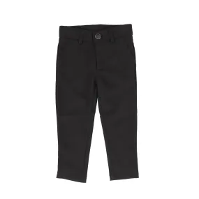 BAMBOO BLACK WOOL SLIM PANTS [Final Sale]