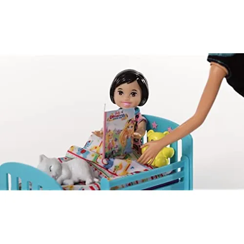 Barbie Skipper Babysitters Inc. Bedtime Playset with Skipper Doll, Toddler Doll and More