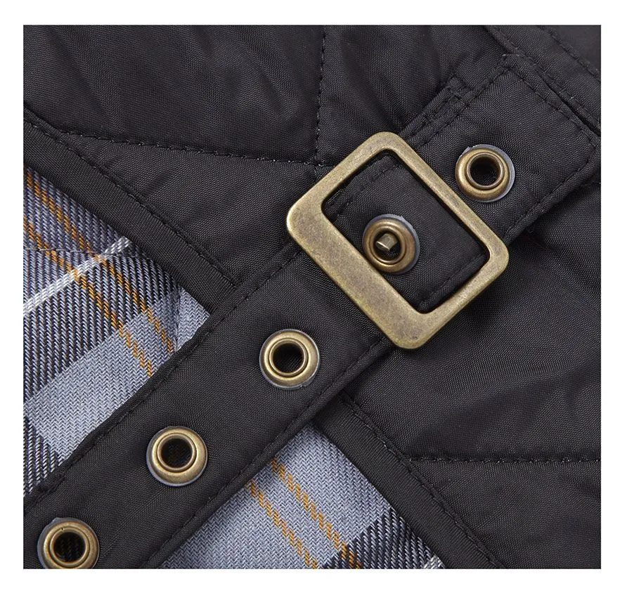 Barbour Quilted Dog Coat in Black/Tartan