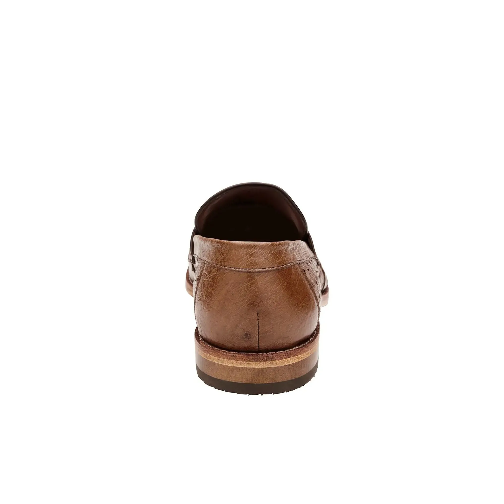 Belvedere Espada in Tabac Ostrich Quill Penny Loafers