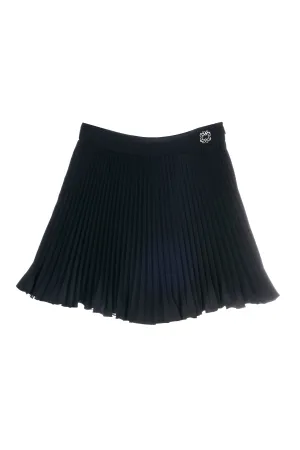 Black Crepe Pleated Skirt