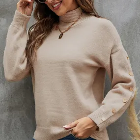 Black Friday Sales Autumn Winter Women's Sweater Pullover Long Sleeve Loose Half Turtleneck Solid Color Casual Knit Sweater Bottoming Street Jumper