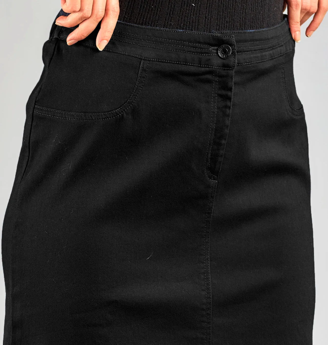 Black Premium Cotton A-LINE SKIRT