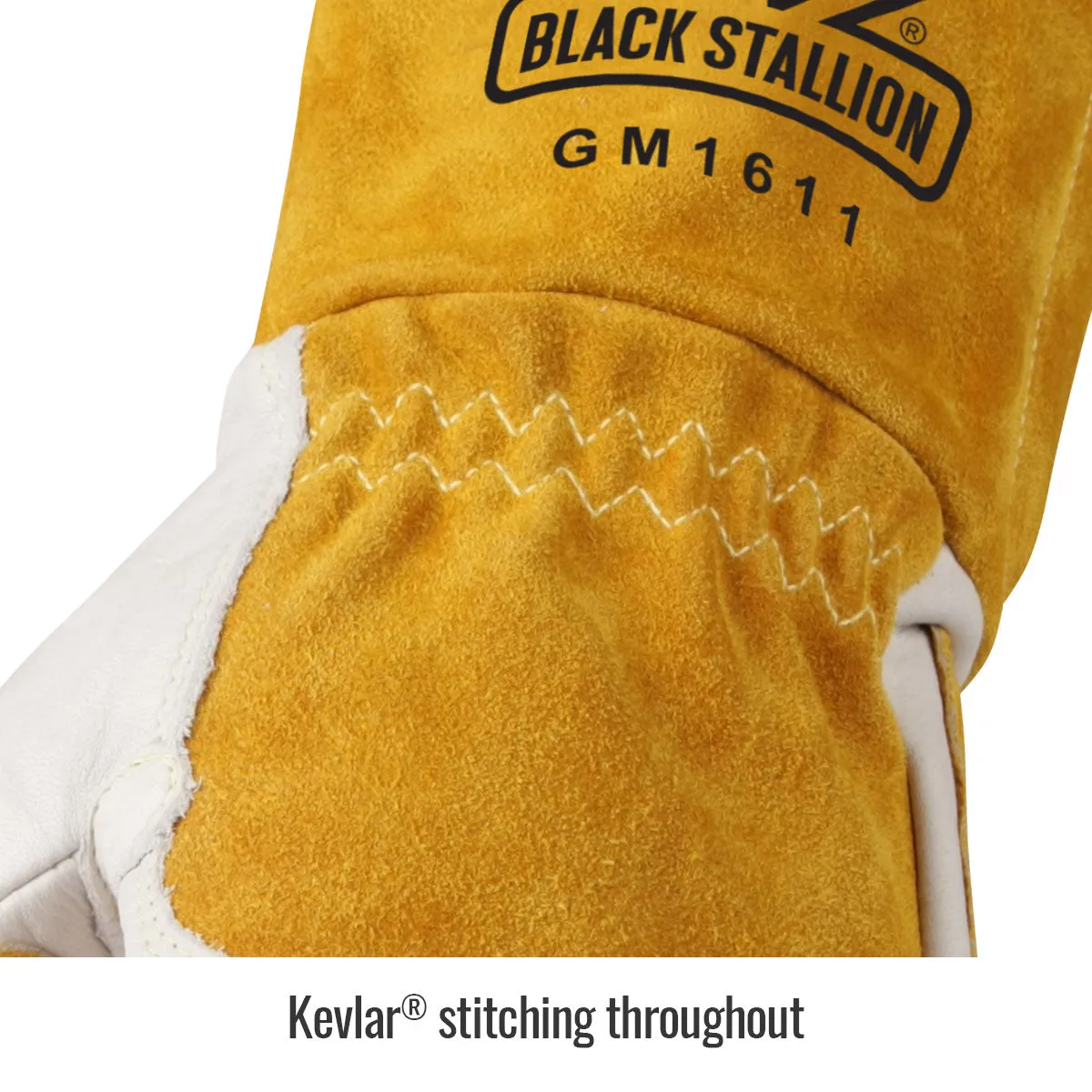 BLACK STALLION GM1611 - Leather Reinforced Kevlar MIG Welding Gloves