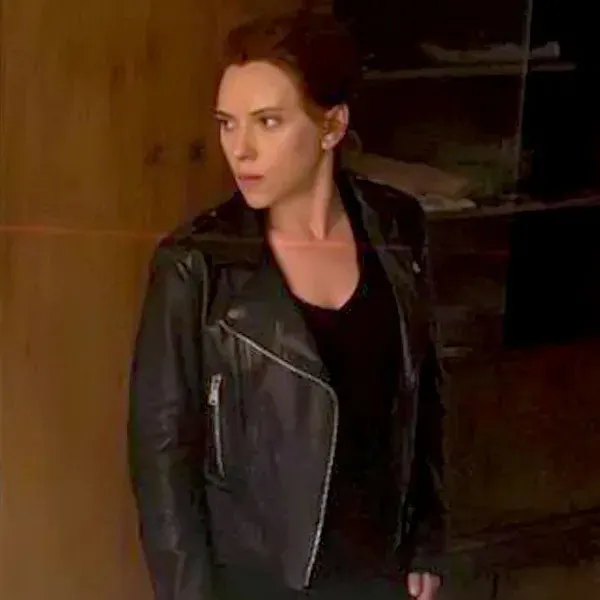 Black widow Natasha Romanoff Biker Leather Jacket