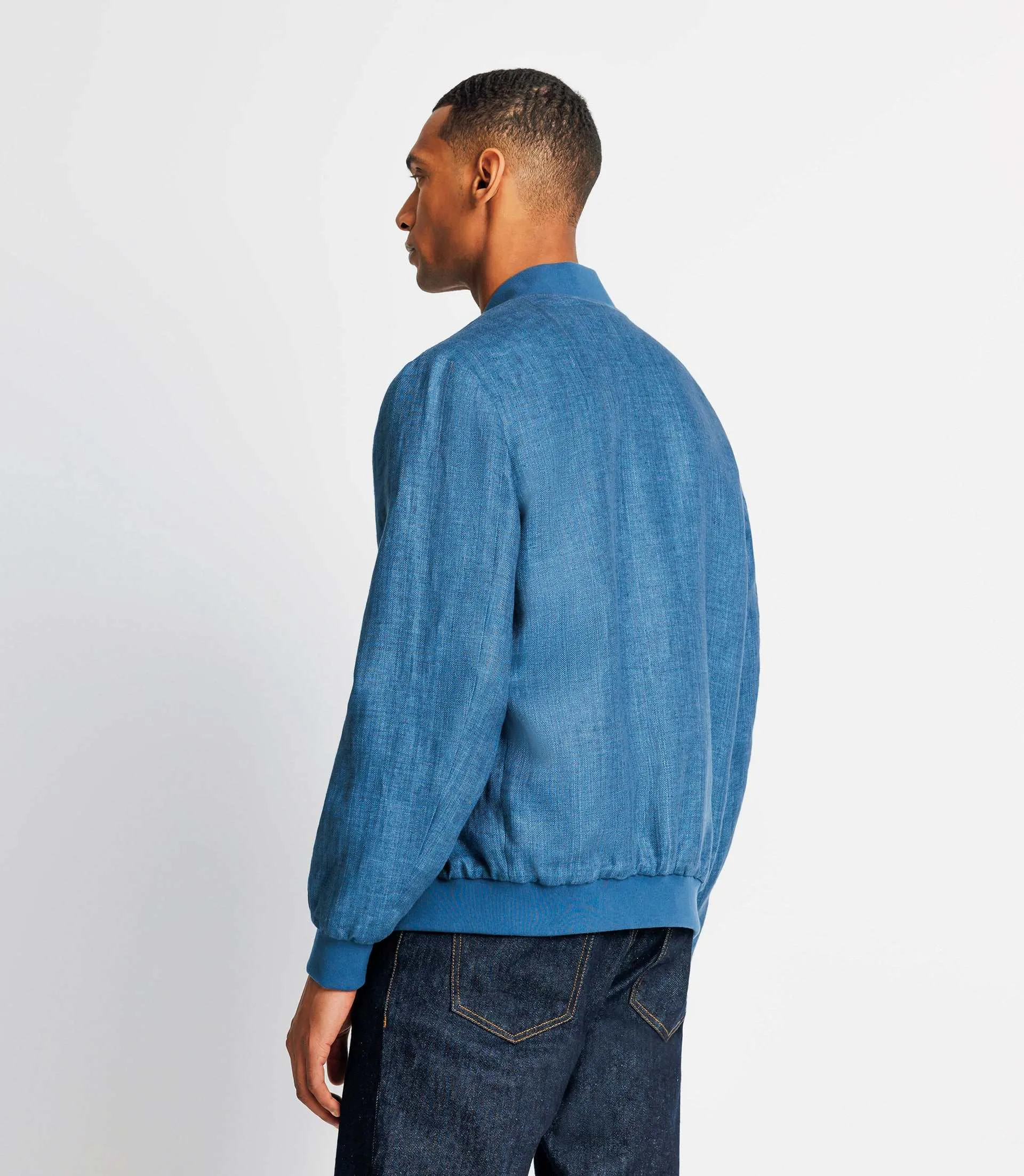 Blouson en lin indigo