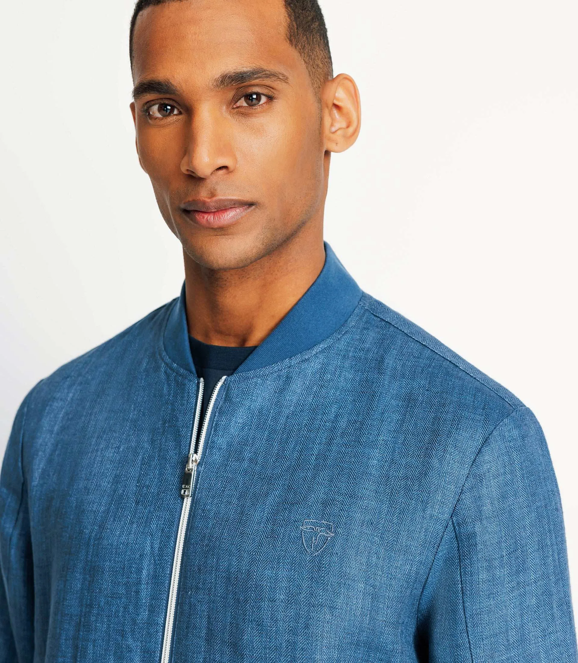 Blouson en lin indigo