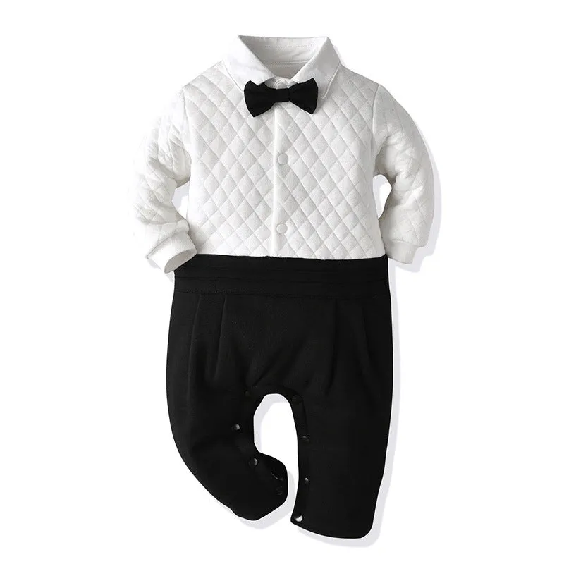 Boy baby long-sleeved gentleman tuxedo two-piece suit