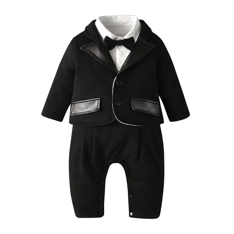 Boy baby long-sleeved gentleman tuxedo two-piece suit