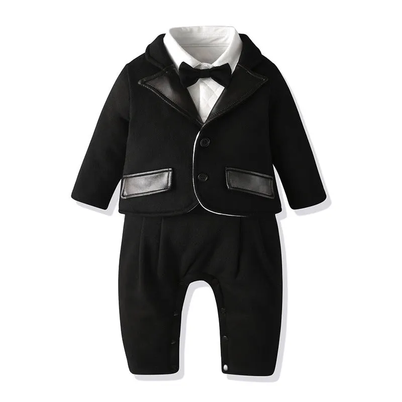 Boy baby long-sleeved gentleman tuxedo two-piece suit