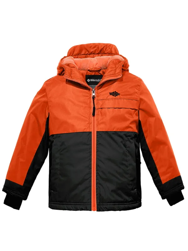 Boys Hooded Winter Jacket Windproof Ski Fleece Coat