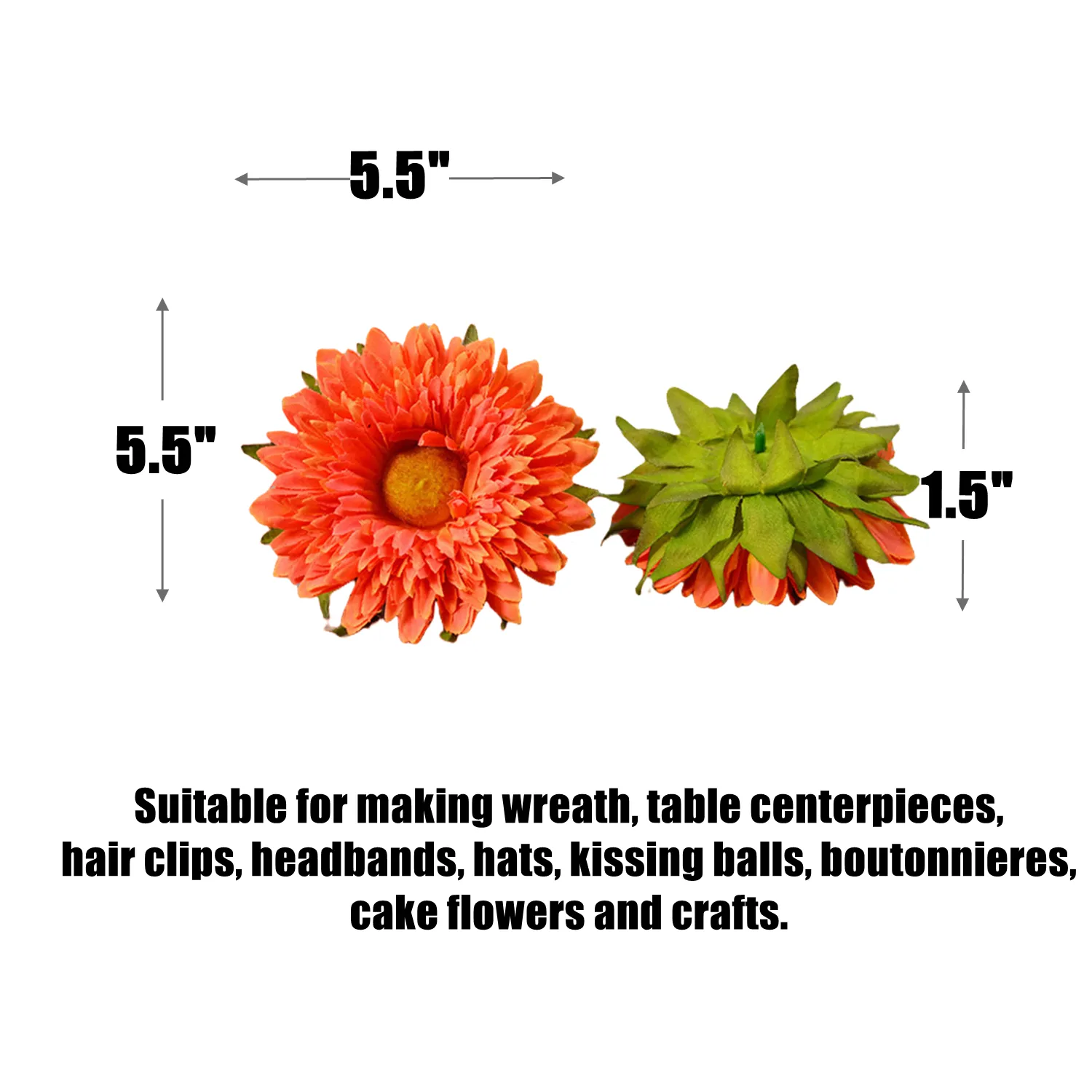 Bulk 5.5" Large Teddy Bear Sunflower Flower Heads for Crafts Wholesale