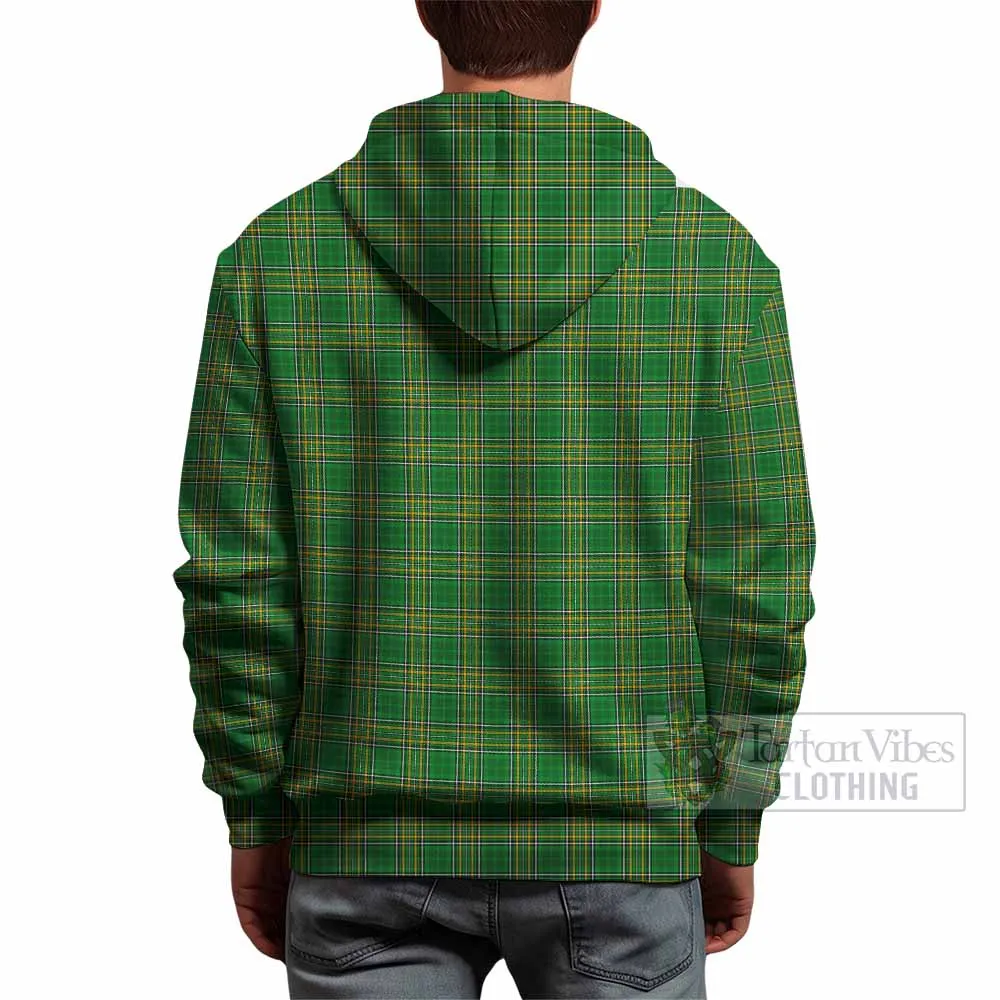 Bury Irish Clan Tartan Hoodie with Coat of Arms