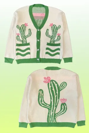 Cactus flower cardigan