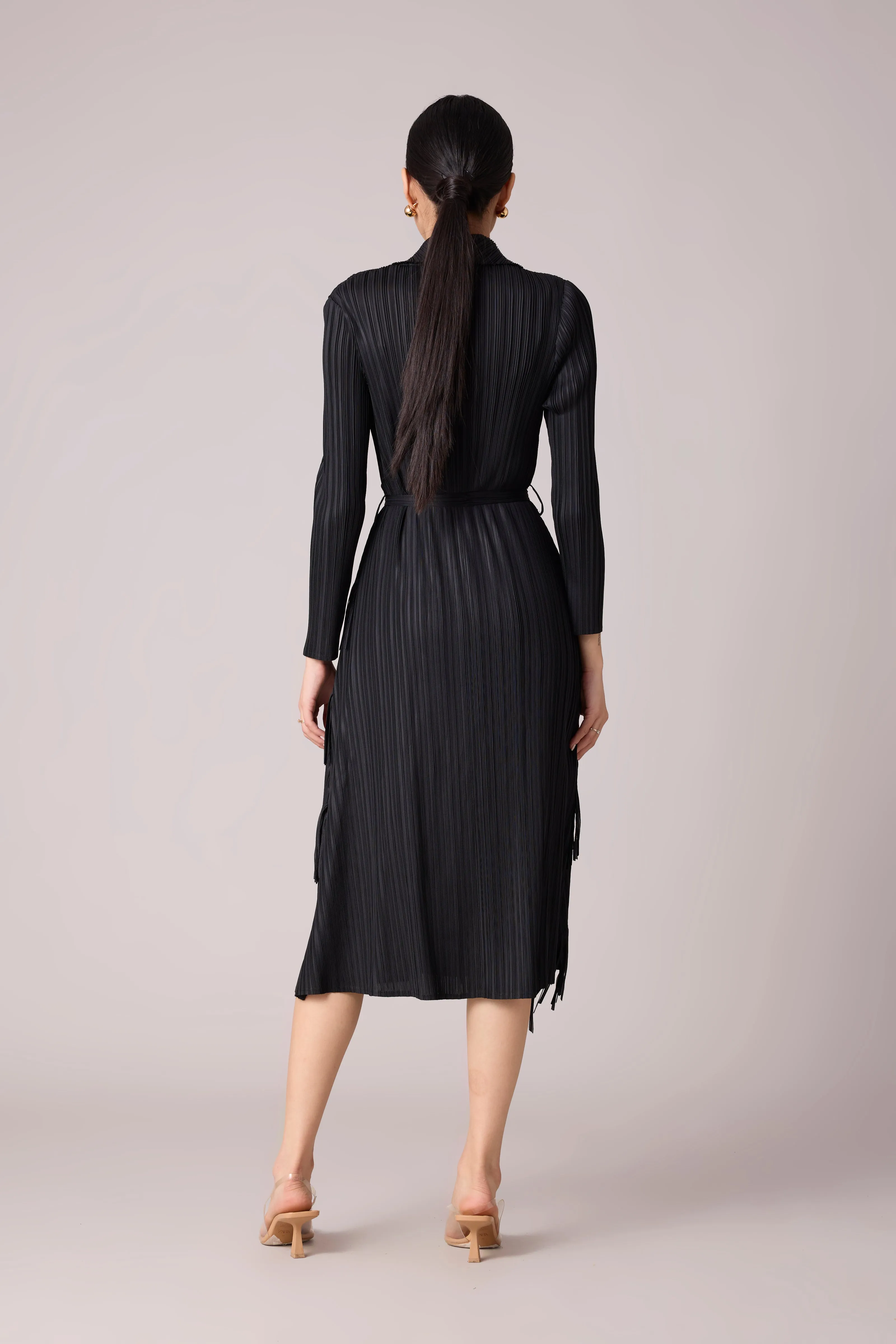 Camren Fringe Dress - Black