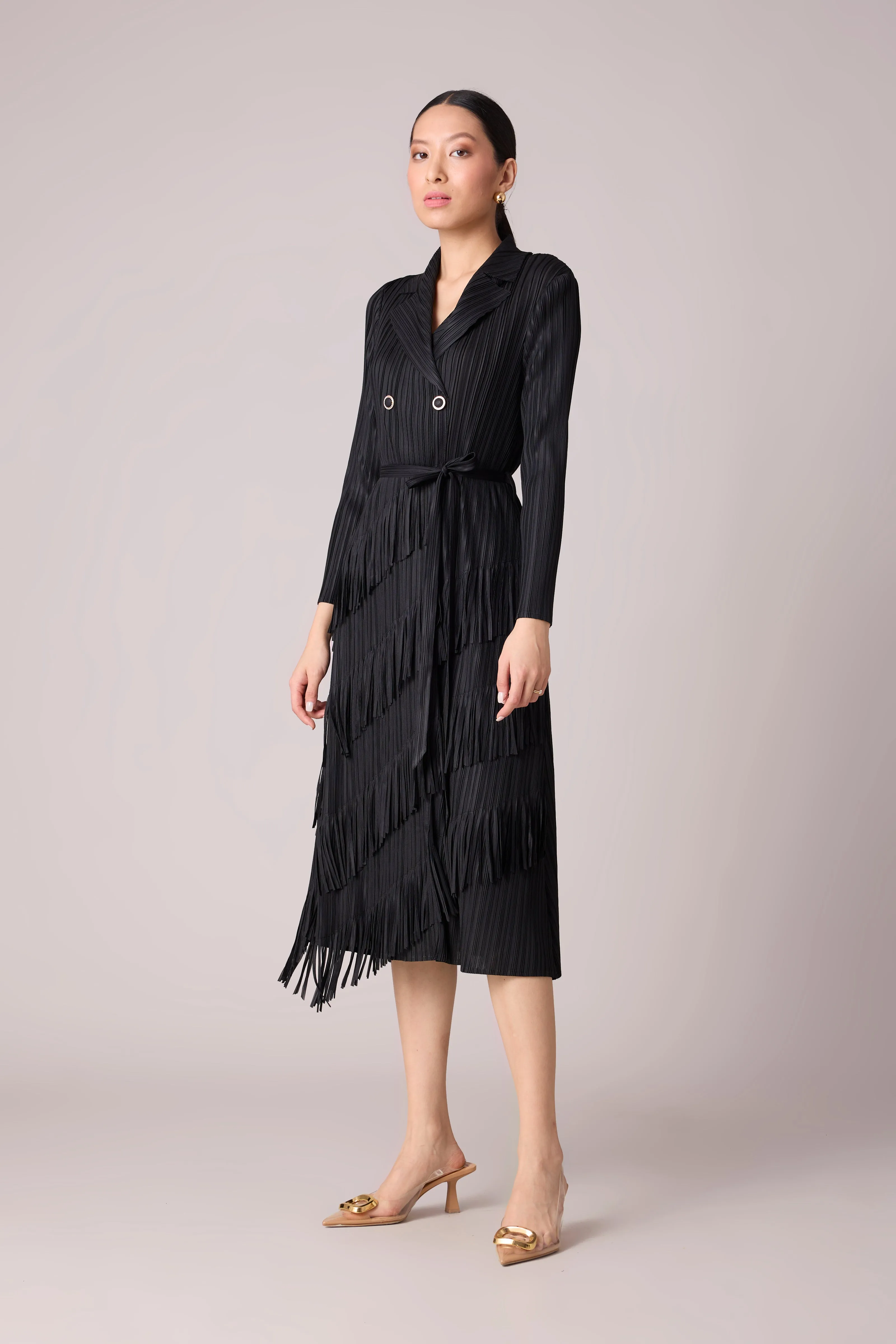 Camren Fringe Dress - Black