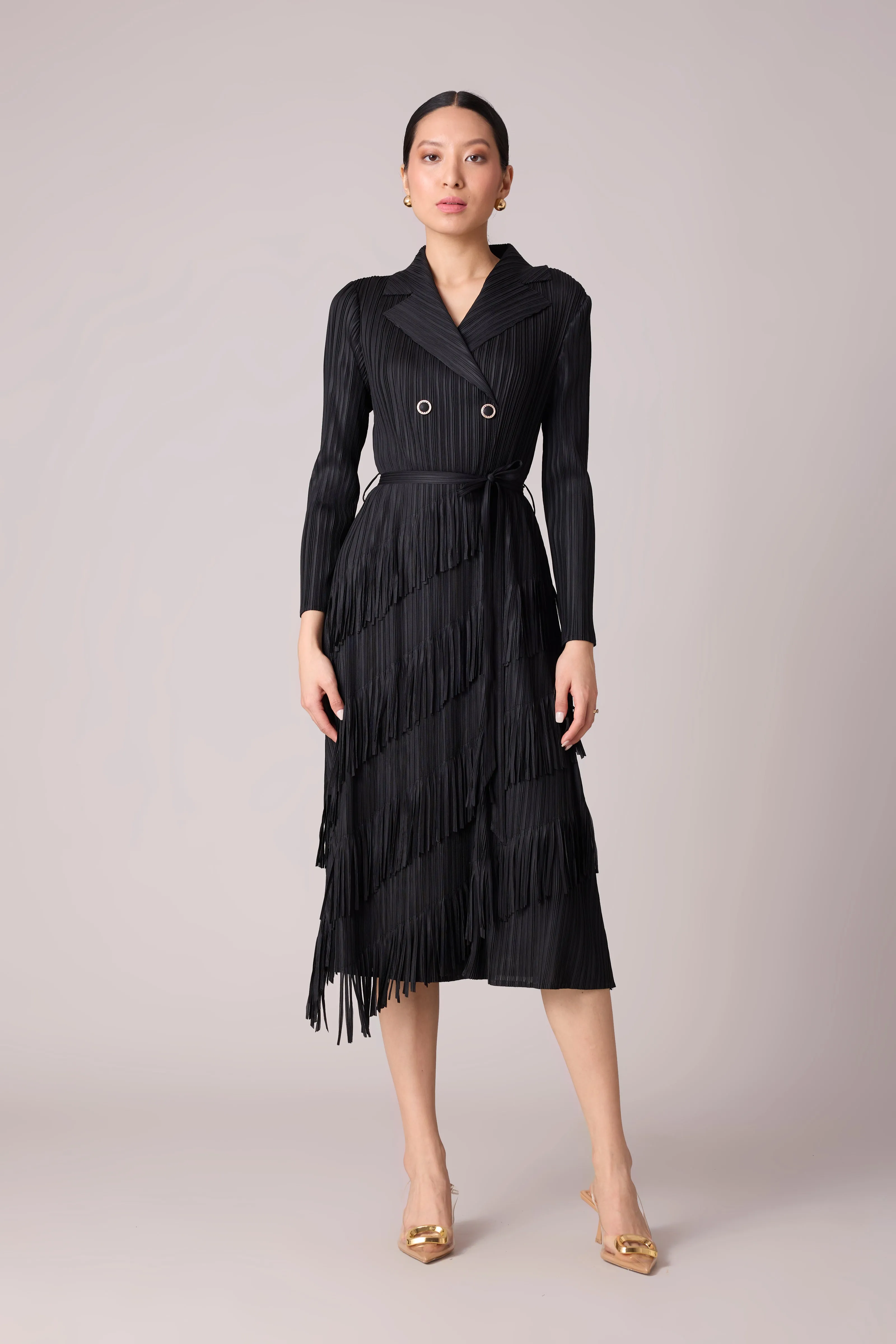 Camren Fringe Dress - Black