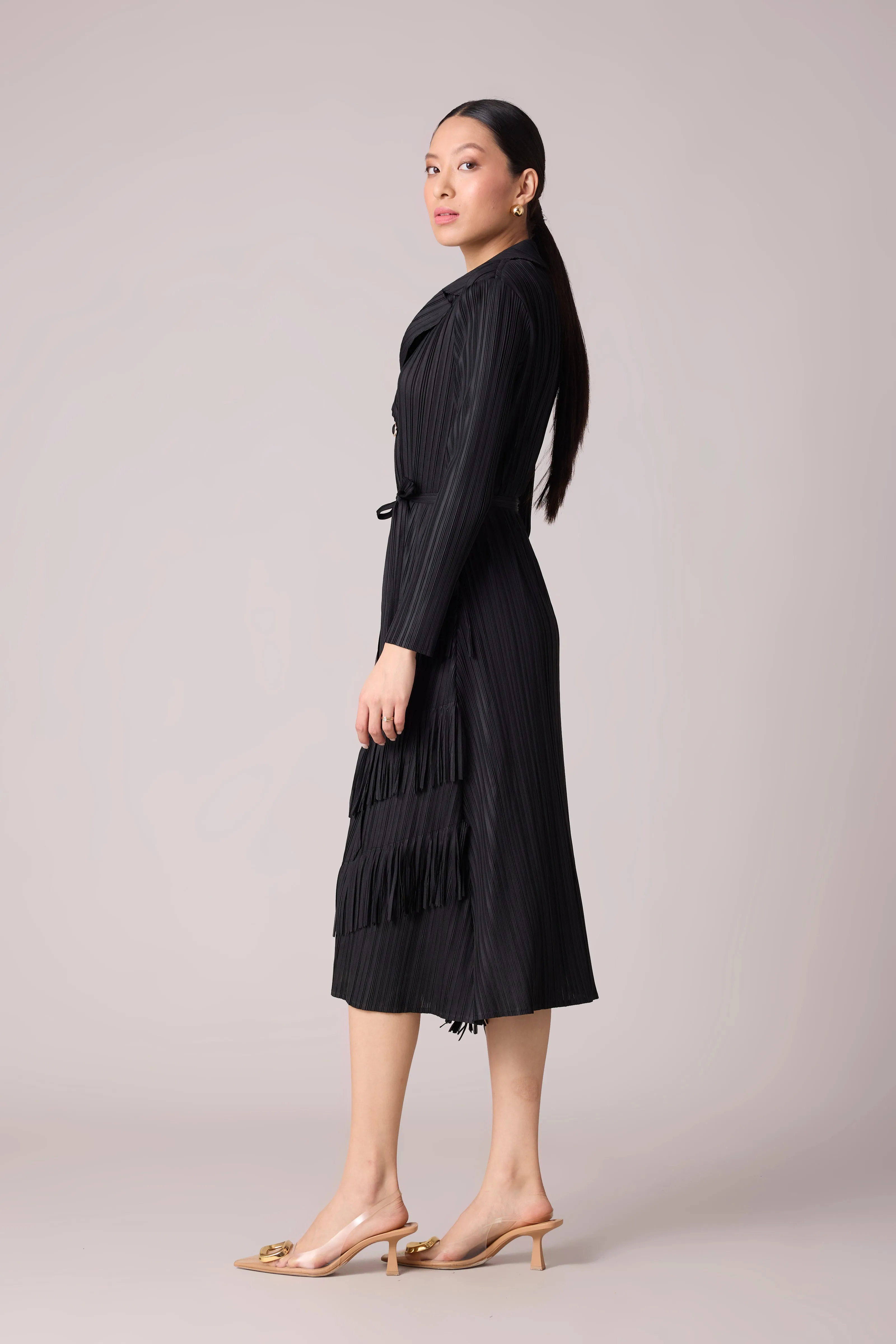 Camren Fringe Dress - Black