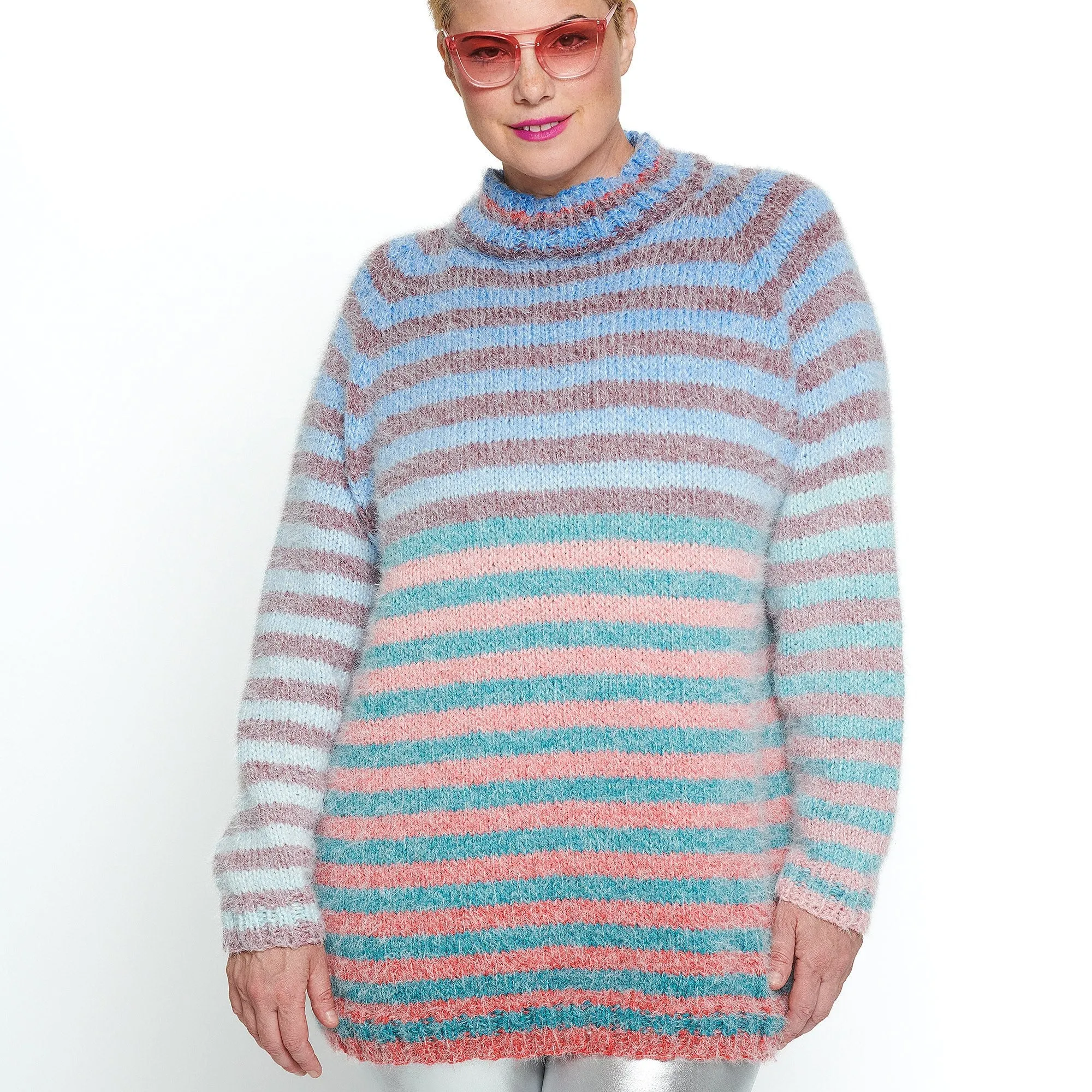 Caron Stripe Vibrations Knit Pullover