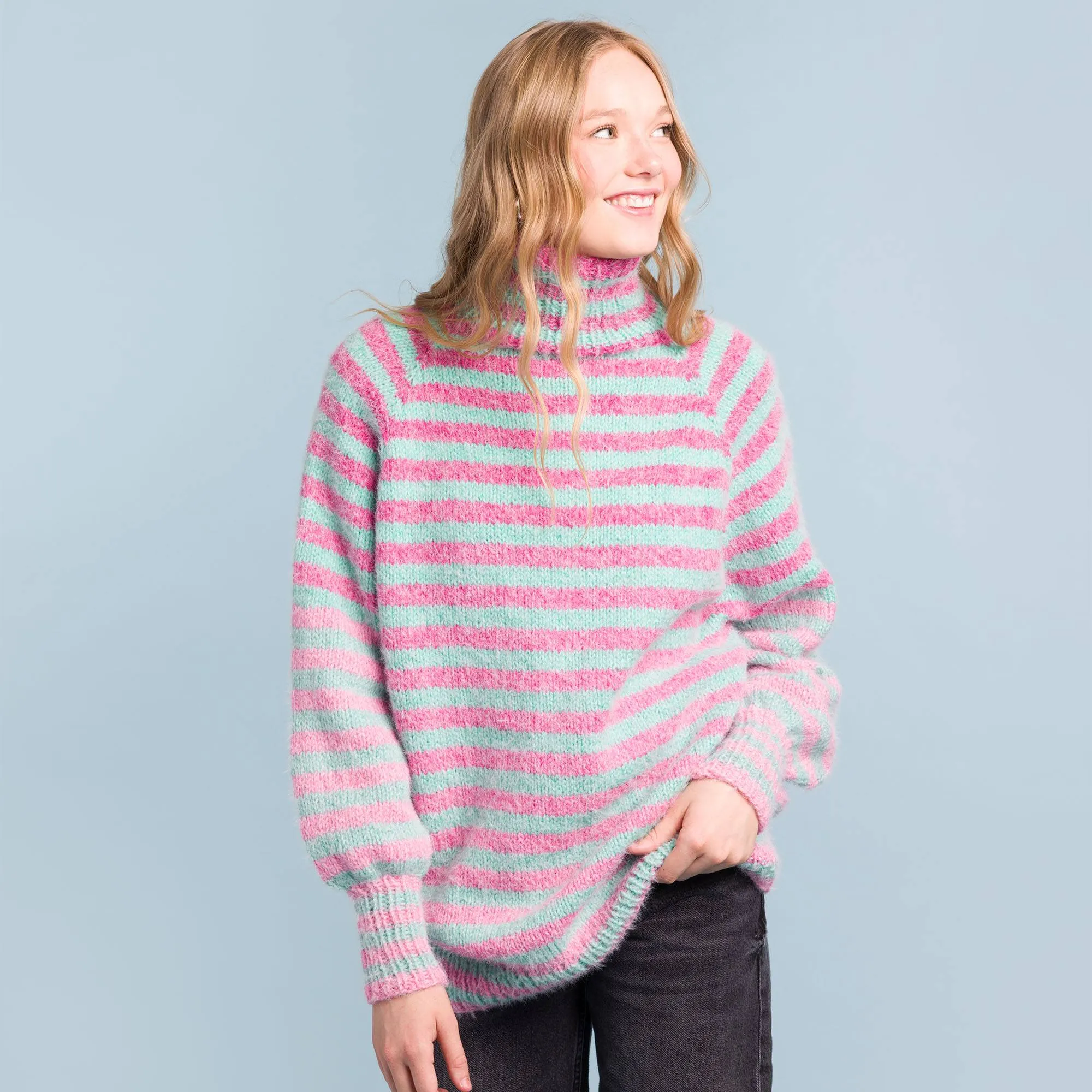 Caron Striped Knit Pullover